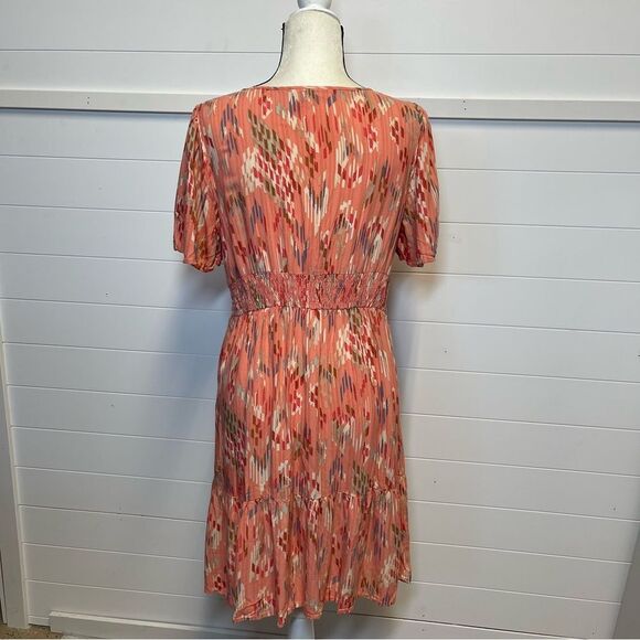 Knox Rose Pink and Coral Patterned Dress Size Medium - Picture 3 of 10